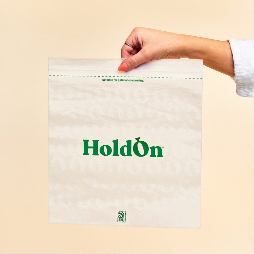 HoldOn Compostable Zipseal Gallon Bags